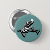 Badge Rond 5 Cm Le guitariste squelettique sautent (Devant & derrière)