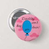 Badge Rond 5 Cm Le handicap ne vous fera pas tomber ! : Bouton (Devant & derrière)