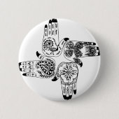 Badge Rond 5 Cm Le henné Mehndi remet le mariage peint par (Devant)
