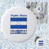 Badge Rond 5 Cm Le Honduras et le drapeau bleu Personnalisation
