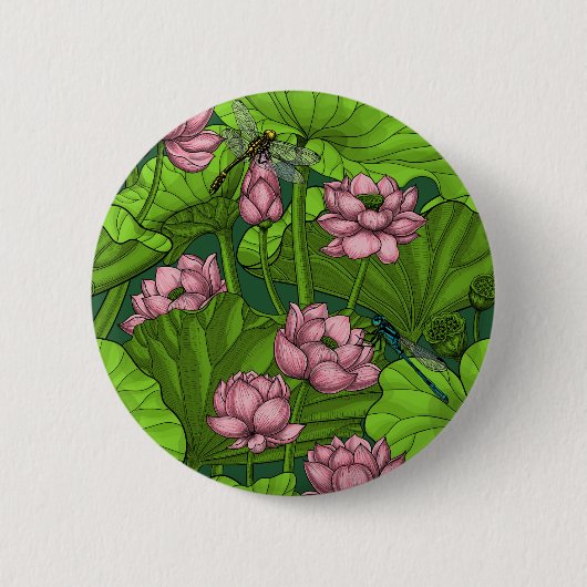 Badge Rond 5 Cm Le jardin du Lotus (Devant)