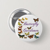 Badge Rond 5 Cm Le jardinier papillon dit : (Devant & derrière)
