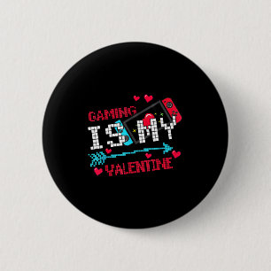 Badge Rond 5 Cm Le jeu est valentin drôle joueur d'amour pixel rét