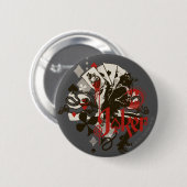 Badge Rond 5 Cm Le Joker - 4 As Bleeding Heart Devil (Devant & derrière)