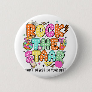 Badge Rond 5 Cm Le Jour de l'Epreuve Enseignant Motivation Test Da