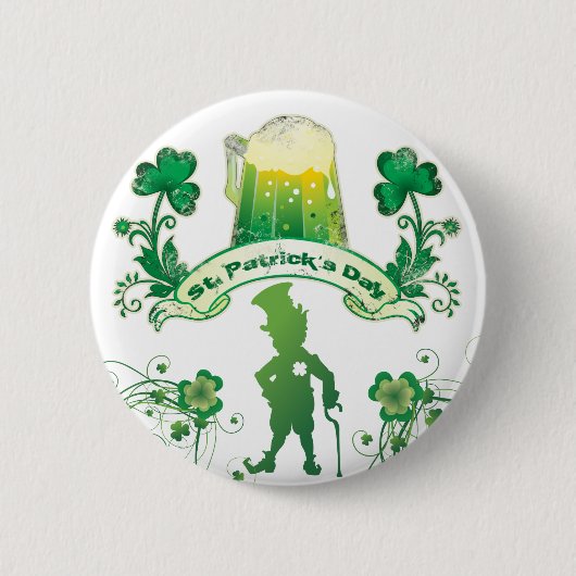 Badge Rond 5 Cm Le jour de St Patrick heureux (Devant)