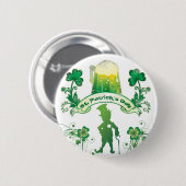 Badge Rond 5 Cm Le jour de St Patrick heureux (Devant & derrière)