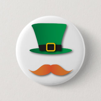 Badge Rond 5 Cm Le jour de St Patrick mignon de lutin de moustache