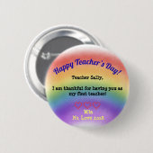 Badge Rond 5 Cm Le jour du professeur heureux (Devant & derrière)