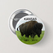 Badge Rond 5 Cm Le Kansas 1861 - 2011 (Devant & derrière)
