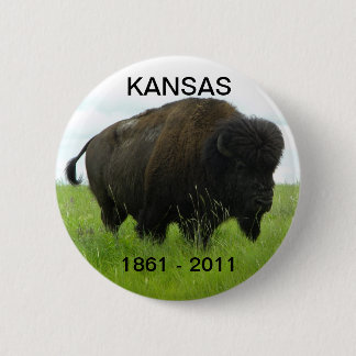 Badge Rond 5 Cm Le Kansas 1861 - 2011