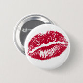 Badge Rond 5 Cm Le Kiss, Les Lèvres Rouges (Devant & derrière)