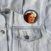 Badge Rond 5 Cm Le kitsch BItsch : Portraits Pin- (En situation)