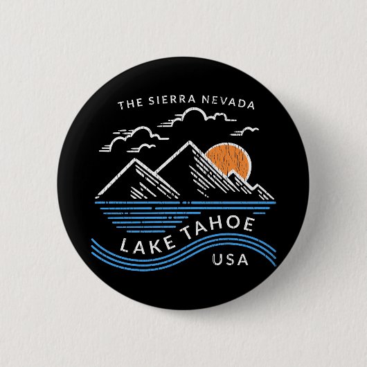 Badge Rond 5 Cm Le lac Tahoe Sierra Nevada (Devant)