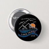 Badge Rond 5 Cm Le lac Tahoe Sierra Nevada (Devant & derrière)