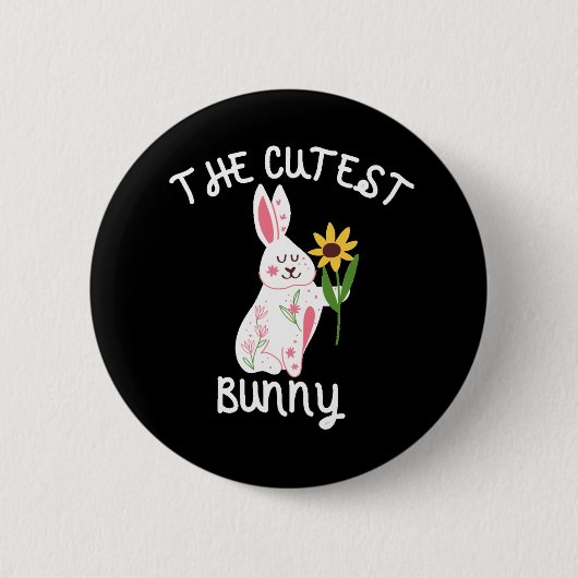Badge Rond 5 Cm Le lapin le plus mignon (Devant)