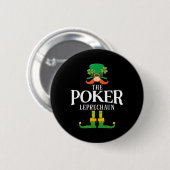 Badge Rond 5 Cm Le Leprechaun de Poker Saint-Patrick Matching (Devant & derrière)