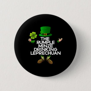 Badge Rond 5 Cm Le Leprechuan buveur de Rhum Minze St Patr irlanda