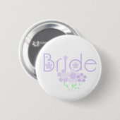 Badge Rond 5 Cm Le lilas en pastel fleurit la jeune mariée (Devant & derrière)