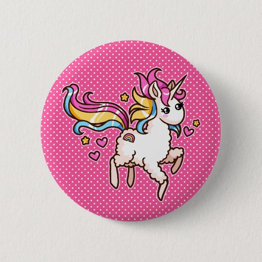 Badge Rond 5 Cm Le Llamacorn majestueux (Devant)