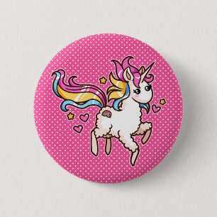 Badge Rond 5 Cm Le Llamacorn majestueux