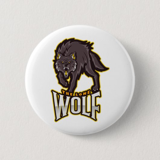 Badge Rond 5 Cm Le loup solitaire (Devant)