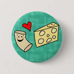 Badge Rond 5 Cm Le Mac aime le fromage, macaronis mignons drôles +