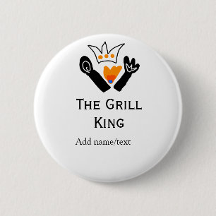 Badge Rond 5 Cm Le maître grill ajoute le nom de la cuisine de tex