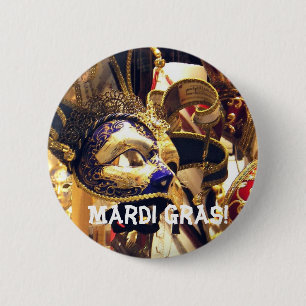 Badge Rond 5 Cm Le mardi gras masque le bouton