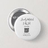 Badge Rond 5 Cm Le mariage d'ajouter le nom de couple QR code scan (Devant & derrière)