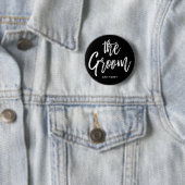 Badge Rond 5 Cm Le mariage fait sur commande de style de manuscrit (En situation)