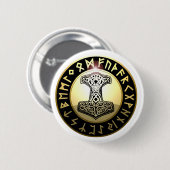 Badge Rond 5 Cm Le marteau du Thor (Devant & derrière)