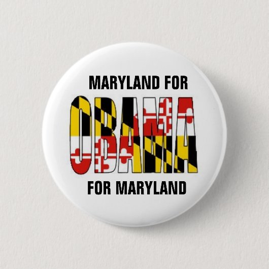 BADGE ROND 5 CM LE MARYLAND POUR OBAMA (Devant)