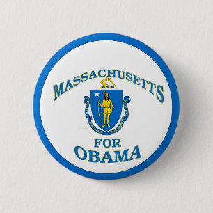 Badge Rond 5 Cm Le MASSACHUSETTS POUR le bouton d'OBAMA