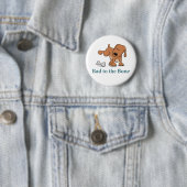 Badge Rond 5 Cm Le mauvais drôle au chien d'os (En situation)