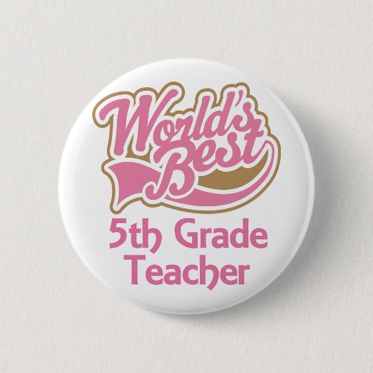 Badge Rond 5 Cm Le meilleur 5ème professeur de catégorie des (Devant)