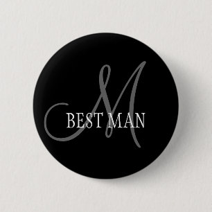 Badge Rond 5 Cm Le meilleur bouton de monogramme de mariage