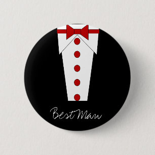 Badge Rond 5 Cm Le meilleur bouton d'homme (rouge)