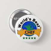 Badge Rond 5 Cm Le meilleur chef du monde (Devant & derrière)