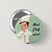 Badge Rond 5 Cm le meilleur chef jamais ! (Devant & derrière)