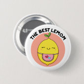 Badge Rond 5 Cm Le meilleur citron amusant citron (Devant & derrière)