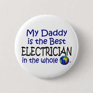 Badge Rond 5 Cm Le meilleur électricien au monde (papa)