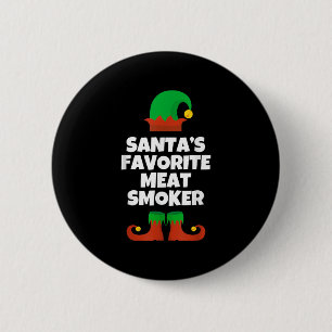 Badge Rond 5 Cm Le Meilleur Fumoir à Viande du Père Noël Noël Drôl