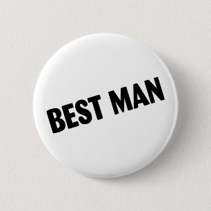 Badge Rond 5 Cm Le meilleur homme épousant le noir