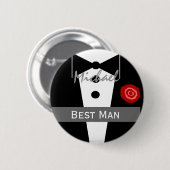 Badge Rond 5 Cm Le MEILLEUR HOMME Tux nommé fait sur commande (Devant & derrière)
