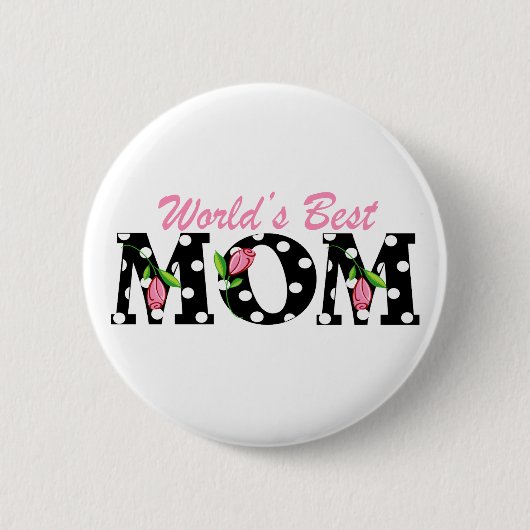 Badge Rond 5 Cm Le meilleur noir de la maman du monde avec les (Devant)