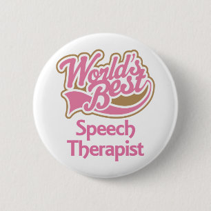 Badge Rond 5 Cm Le meilleur orthophoniste des mondes roses mignons
