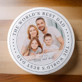 Badge Rond 5 Cm Le meilleur papa classique du monde photo simple