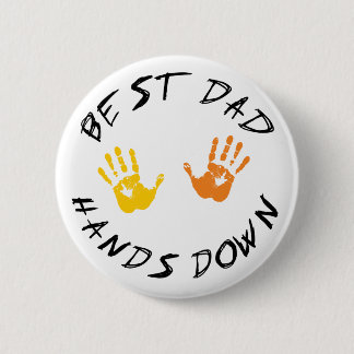 Badge Rond 5 Cm Le meilleur papa remet vers le bas le cadeau