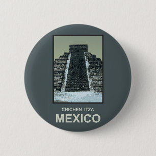 Badge Rond 5 Cm Le Mexique Chichen Itza